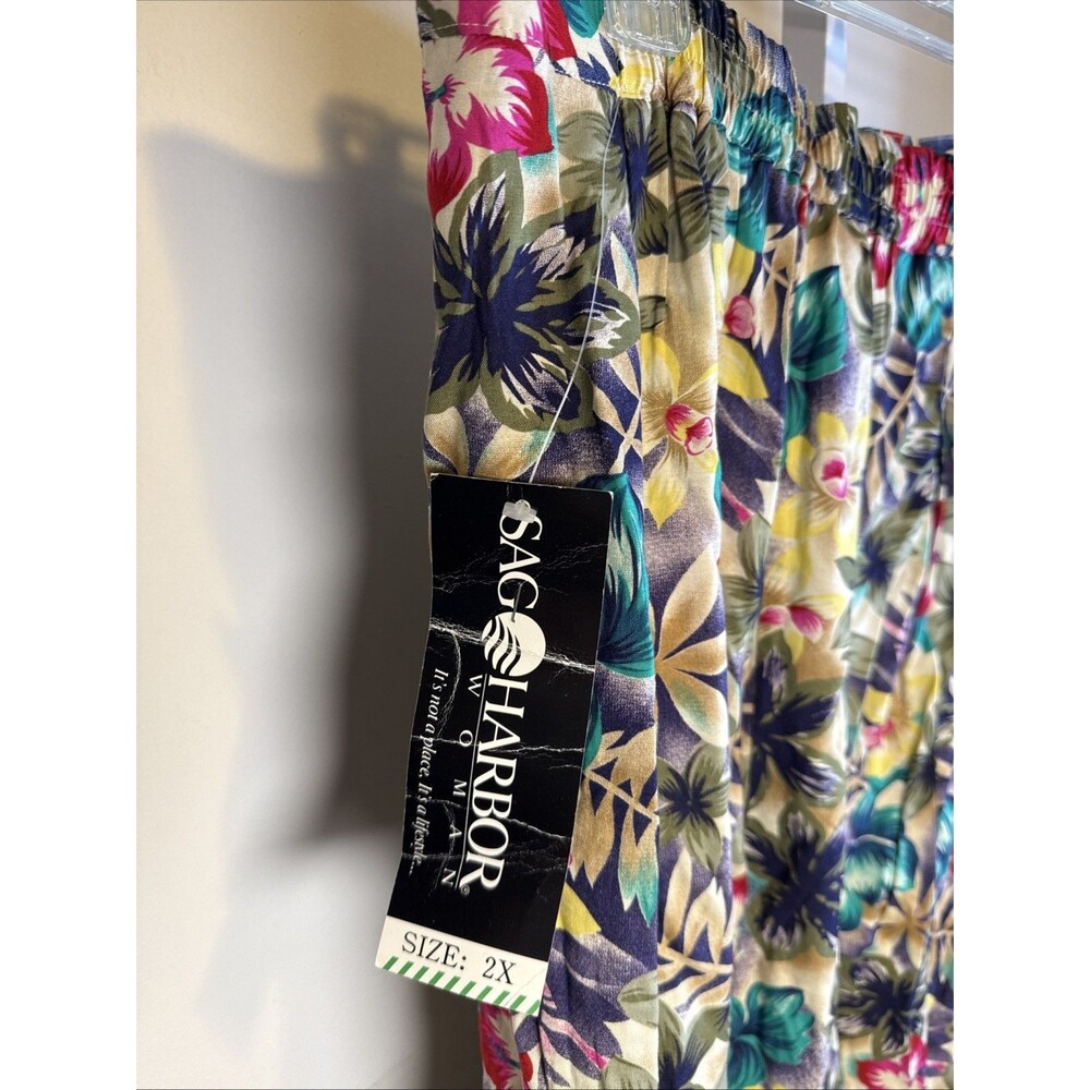 NEW W/tag Sag Harbor midi Skirt Plus size 2X Hunter Tropical Floral Print A Line - Picture 4 of 5